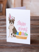 Load image into Gallery viewer, Brindle Boston Terrier Easter Greeting Cards -  Blank Note Cards – 8-Pack of Artist-Designed Cards with Envelopes