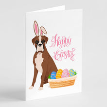Load image into Gallery viewer, Natural Eared Red Fawn Boxer Easter Greeting Cards -  Blank Note Cards – 8-Pack of Artist-Designed Cards with Envelopes