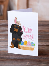 Load image into Gallery viewer, Black and Tan Cavalier Spaniel Easter Greeting Cards -  Blank Note Cards – 8-Pack of Artist-Designed Cards with Envelopes