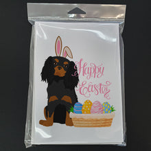 Load image into Gallery viewer, Black and Tan Cavalier Spaniel Easter Greeting Cards -  Blank Note Cards – 8-Pack of Artist-Designed Cards with Envelopes