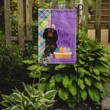 Load image into Gallery viewer, Black and Tan Cavalier Spaniel Easter Garden Flag – Decorative Outdoor Yard Flag