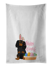 Load image into Gallery viewer, Black and Tan Cavalier Spaniel Easter White Kitchen Towel Set of 2 Dish Towels