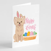 Load image into Gallery viewer, Longhaired Cream Chihuahua Easter Greeting Cards -  Blank Note Cards – 8-Pack of Artist-Designed Cards with Envelopes