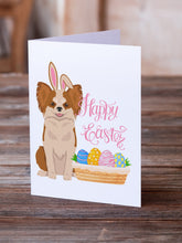 Load image into Gallery viewer, Longhaired Red and White Chihuahua Easter Greeting Cards -  Blank Note Cards – 8-Pack of Artist-Designed Cards with Envelopes