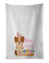 Load image into Gallery viewer, Longhaired Red and White Chihuahua Easter White Kitchen Towel Set of 2 Dish Towels