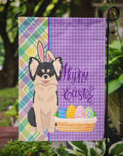 Load image into Gallery viewer, Longhaired Black and White Chihuahua Easter Garden Flag – Decorative Outdoor Yard Flag