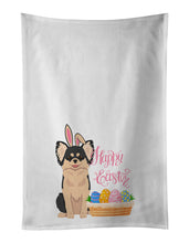 Load image into Gallery viewer, Longhaired Black and White Chihuahua Easter White Kitchen Towel Set of 2 Dish Towels