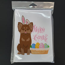 Load image into Gallery viewer, Longhaired Chocolate and Tan Chihuahua Easter Greeting Cards -  Blank Note Cards – 8-Pack of Artist-Designed Cards with Envelopes