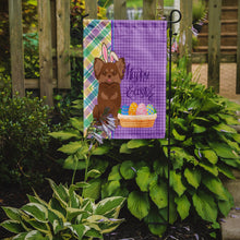 Load image into Gallery viewer, Longhaired Chocolate and Tan Chihuahua Easter Garden Flag – Decorative Outdoor Yard Flag