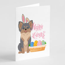 Load image into Gallery viewer, Longhaired Blue and Tan Chihuahua Easter Greeting Cards -  Blank Note Cards – 8-Pack of Artist-Designed Cards with Envelopes