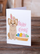 Load image into Gallery viewer, Longhaired Gold and White Chihuahua Easter Greeting Cards -  Blank Note Cards – 8-Pack of Artist-Designed Cards with Envelopes