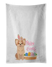 Load image into Gallery viewer, Longhaired Gold and White Chihuahua Easter White Kitchen Towel Set of 2 Dish Towels