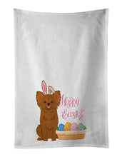 Load image into Gallery viewer, Longhaired Red Chihuahua Easter White Kitchen Towel Set of 2 Dish Towels