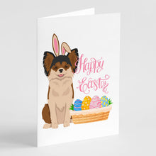 Load image into Gallery viewer, Longhaired Black and Red Chihuahua Easter Greeting Cards -  Blank Note Cards – 8-Pack of Artist-Designed Cards with Envelopes