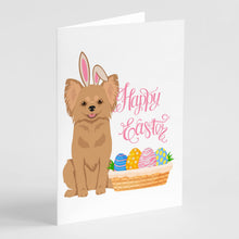 Load image into Gallery viewer, Longhaired Gold Chihuahua Easter Greeting Cards -  Blank Note Cards – 8-Pack of Artist-Designed Cards with Envelopes