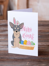 Load image into Gallery viewer, Blue and White Chihuahua Easter Greeting Cards -  Blank Note Cards – 8-Pack of Artist-Designed Cards with Envelopes