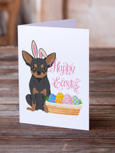 Load image into Gallery viewer, Black and Tan Chihuahua Easter Greeting Cards -  Blank Note Cards – 8-Pack of Artist-Designed Cards with Envelopes