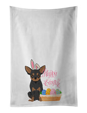 Load image into Gallery viewer, Black and Tan Chihuahua Easter White Kitchen Towel Set of 2 Dish Towels