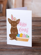 Load image into Gallery viewer, Chocolate and Tan Chihuahua Easter Greeting Cards -  Blank Note Cards – 8-Pack of Artist-Designed Cards with Envelopes