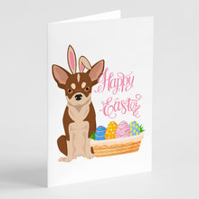 Load image into Gallery viewer, Red and White Chihuahua Easter Greeting Cards -  Blank Note Cards – 8-Pack of Artist-Designed Cards with Envelopes