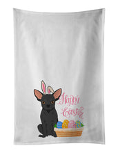 Load image into Gallery viewer, Black Chihuahua Easter White Kitchen Towel Set of 2 Dish Towels