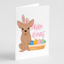 Load image into Gallery viewer, Cream Chihuahua Easter Greeting Cards -  Blank Note Cards – 8-Pack of Artist-Designed Cards with Envelopes