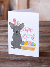Load image into Gallery viewer, Blue Chihuahua Easter Greeting Cards -  Blank Note Cards – 8-Pack of Artist-Designed Cards with Envelopes