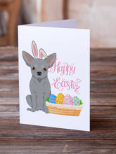 Load image into Gallery viewer, Silver Chihuahua Easter Greeting Cards -  Blank Note Cards – 8-Pack of Artist-Designed Cards with Envelopes