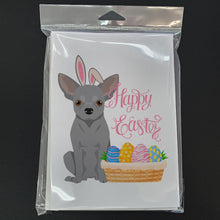 Load image into Gallery viewer, Silver Chihuahua Easter Greeting Cards -  Blank Note Cards – 8-Pack of Artist-Designed Cards with Envelopes
