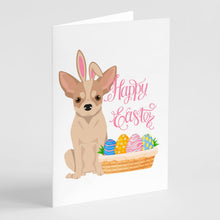 Load image into Gallery viewer, Fawn and White Chihuahua Easter Greeting Cards -  Blank Note Cards – 8-Pack of Artist-Designed Cards with Envelopes