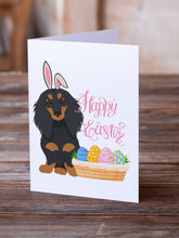 Load image into Gallery viewer, Longhair Black and Tan Dachshund Easter Greeting Cards -  Blank Note Cards – 8-Pack of Artist-Designed Cards with Envelopes