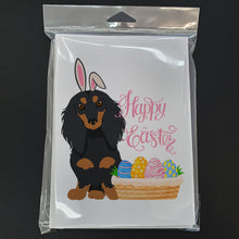 Load image into Gallery viewer, Longhair Black and Tan Dachshund Easter Greeting Cards -  Blank Note Cards – 8-Pack of Artist-Designed Cards with Envelopes