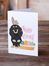 Load image into Gallery viewer, Longhair Black and Cream Dachshund Easter Greeting Cards -  Blank Note Cards – 8-Pack of Artist-Designed Cards with Envelopes