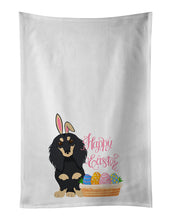 Load image into Gallery viewer, Longhair Black and Cream Dachshund Easter White Kitchen Towel Set of 2 Dish Towels