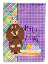 Load image into Gallery viewer, Longhair Chocolate and Cream Dachshund Easter Garden Flag – Decorative Outdoor Yard Flag