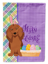 Load image into Gallery viewer, Longhair Red Dachshund Easter Garden Flag – Decorative Outdoor Yard Flag