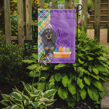 Load image into Gallery viewer, Longhair Blue and Tan Dachshund Easter Garden Flag – Decorative Outdoor Yard Flag