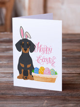 Load image into Gallery viewer, Black and Tan Dachshund Easter Greeting Cards -  Blank Note Cards – 8-Pack of Artist-Designed Cards with Envelopes