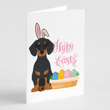 Load image into Gallery viewer, Black and Tan Dachshund Easter Greeting Cards -  Blank Note Cards – 8-Pack of Artist-Designed Cards with Envelopes