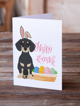 Load image into Gallery viewer, Black and Cream Dachshund Easter Greeting Cards -  Blank Note Cards – 8-Pack of Artist-Designed Cards with Envelopes
