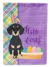 Load image into Gallery viewer, Black and Cream Dachshund Easter Garden Flag – Decorative Outdoor Yard Flag