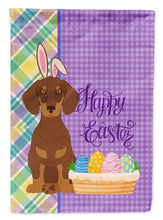 Load image into Gallery viewer, Chocolate and Tan Dachshund Easter Garden Flag – Decorative Outdoor Yard Flag
