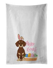 Load image into Gallery viewer, Chocolate and Cream Dachshund Easter White Kitchen Towel Set of 2 Dish Towels