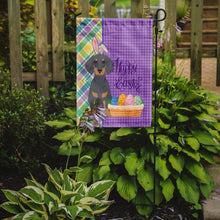 Load image into Gallery viewer, Blue and Tan Dachshund Easter Garden Flag – Decorative Outdoor Yard Flag