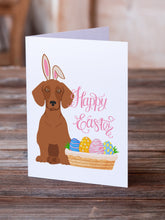 Load image into Gallery viewer, Red Dachshund Easter Greeting Cards -  Blank Note Cards – 8-Pack of Artist-Designed Cards with Envelopes