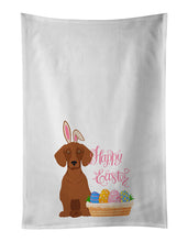 Load image into Gallery viewer, Red Dachshund Easter White Kitchen Towel Set of 2 Dish Towels