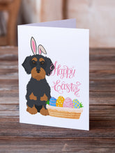 Load image into Gallery viewer, Wirehair Black and Tan Dachshund Easter Greeting Cards -  Blank Note Cards – 8-Pack of Artist-Designed Cards with Envelopes
