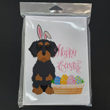 Load image into Gallery viewer, Wirehair Black and Tan Dachshund Easter Greeting Cards -  Blank Note Cards – 8-Pack of Artist-Designed Cards with Envelopes