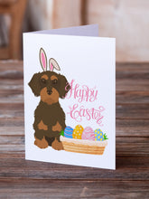 Load image into Gallery viewer, Wirehair Chocolate and Tan Dachshund Easter Greeting Cards -  Blank Note Cards – 8-Pack of Artist-Designed Cards with Envelopes