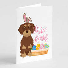 Load image into Gallery viewer, Wirehair Red and Tan Dachshund Easter Greeting Cards -  Blank Note Cards – 8-Pack of Artist-Designed Cards with Envelopes